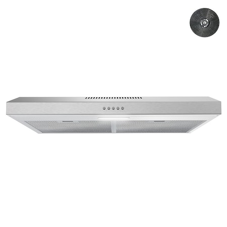 Streamline 30 in. Raffaele Convertible Undermount 80 CFM Range Hood in Brushed Stainless Steel T-3205-1-CL